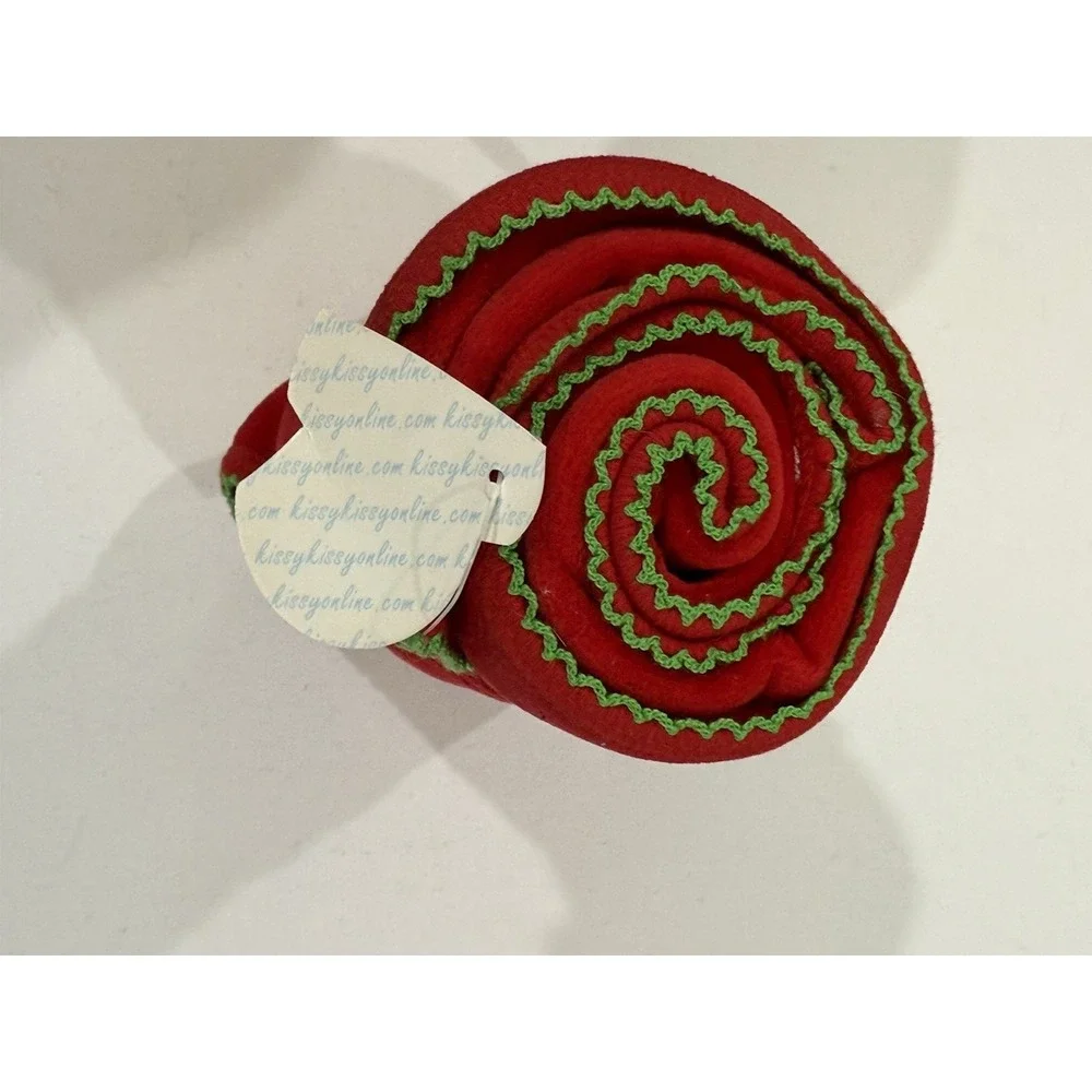 Kissy Kissy Baby Blanket Red Velour‎ Pima Cotton Christmas Holiday Teddy Bear